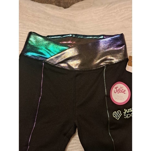 8 Leggings! Justice Girls Bundle Box Waistband Piped Active Leggings, Size XS - Picture 6 of 8